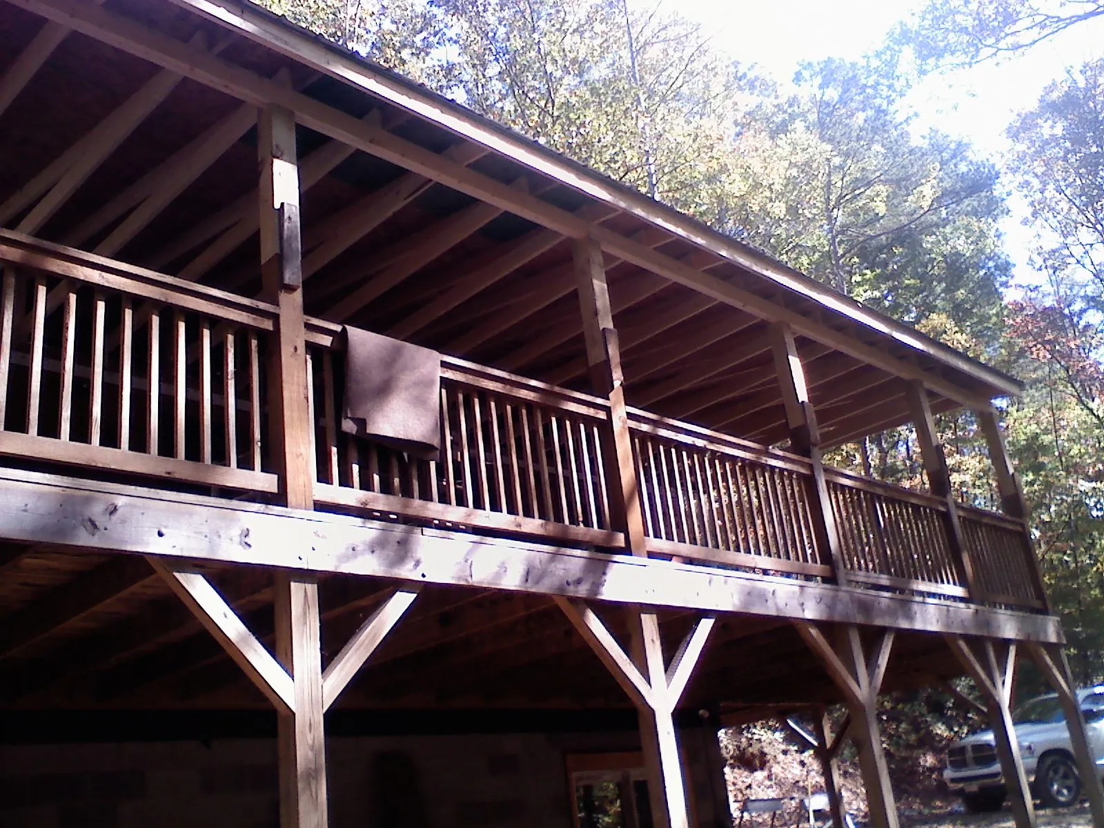 Timber framing under a new elevated porch and deck — Roof Leak Repair in Saint Donatus by Roofing Brothers